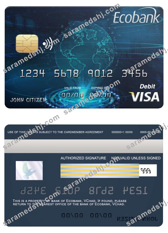 Chad Ecobank  bank visa card